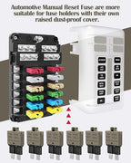 Automotive Resettable Standard 7.5A Fuse ATO Manual Reset Blade Fuses Circuit Breaker for Boat Truck SUV Car Motorcycle DC 32V - ATC 7.5amp Assortment Kit