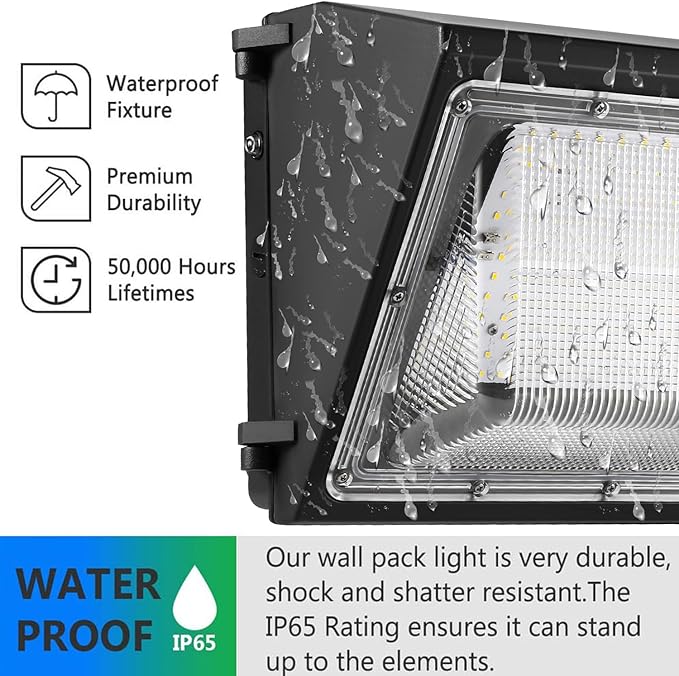 1-10V Dimmable 120W LED Wall Pack Light with Dusk to Dawn Photocell, 100-277V 16800LM 800-1000W HPS/HID Equiv., 5000K Outdoor Security Lighting, ETL Commercial Wall Mount Lights for Building