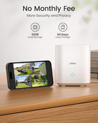 AOSU 3K/5MP Solar Security Cameras Outdoor Wireless, Ultra HD Video Home Security System 4-Cam Kit with 166° Ultra Wide Angle, Cam-to-Cam Sync, Color Night Vision, Spotlight & Siren, No Monthly Fees