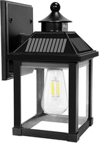 Solar Wall Lights Outdoor, Dusk to Dawn Motion Sensor Lights Waterproof, Solar Porch Lights with 3 Modes & Motion Sensor, Lantern Light Fixture for Patio Garage Entryway Garden