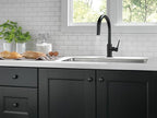 Delta Trinsic Matte Black Kitchen Faucet with Pull Down Sprayer, Modern Single Hole Kitchen Sink Faucet, Single Handle, Matte Black 9159-BL-DST