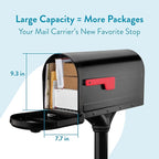 Architectural Mailboxes 7980B-10 Roxbury Mount Mailbox and Premium Steel Post Combo, Medium, Black