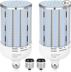2 Pack 240W Corn LED Light Bulb Fanless,5000K Daylight(2400 Watt Equivalent) E26/E39 Large Mogul Base LED Cob Lamp 34,800LM for Outdoor Indoor Garage Warehouse Factory Workshop Street Backyard