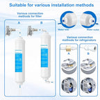 Inline Water Filter Kit for Ice Maker and Refrigerator,Include Feed Water Valve,1/4" Water Line and Quick Connect Fittings,Ideal for Ice Maker,Refrigerator,RO(Reverse Osmosis) System