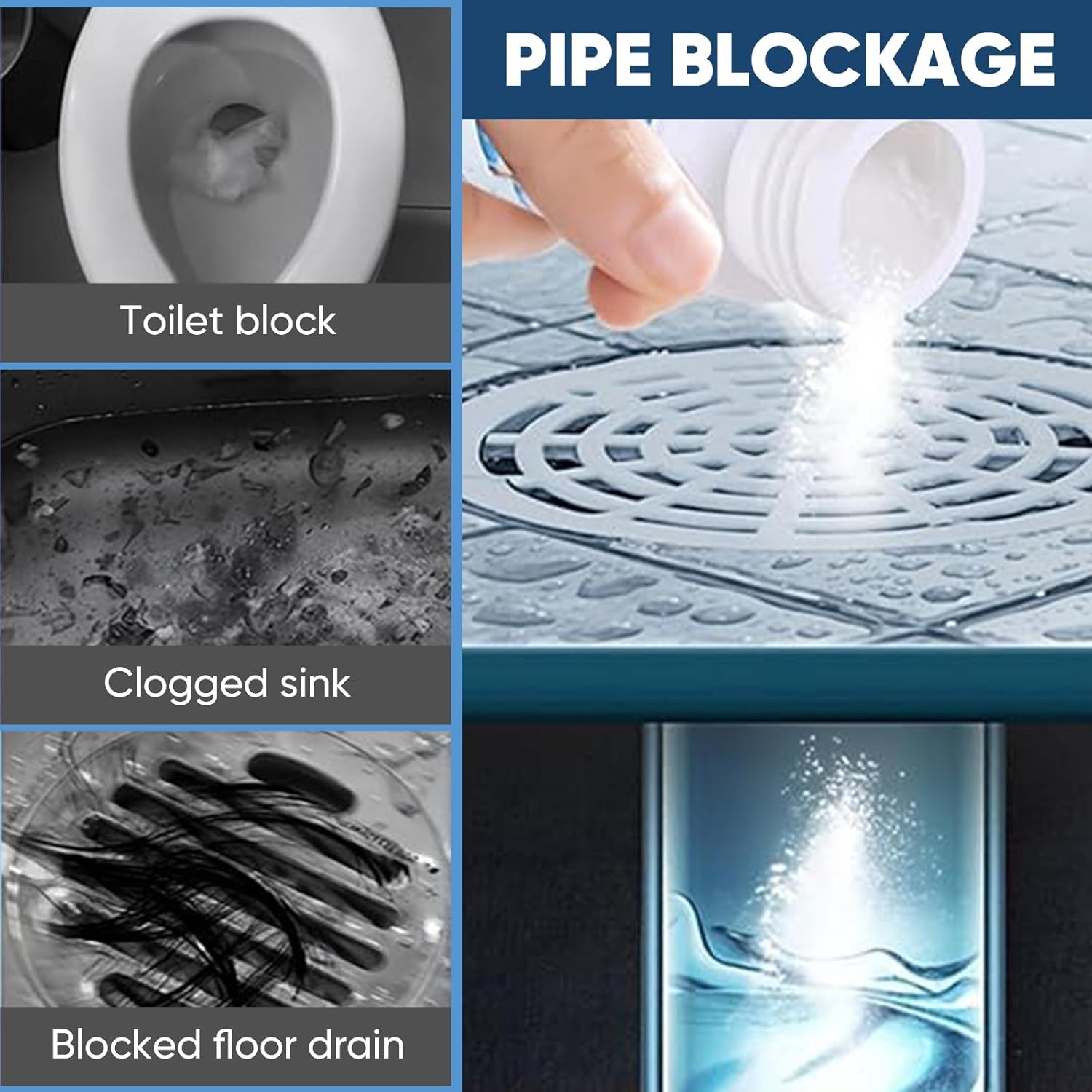 Sink & Drain Cleaner, Dodorado Drain Cleaner Powder, 3.9 oz Bottle, Sewer Pipe Maintainer for Kitchen, Bathtub, Shower Drains (5Bottles)