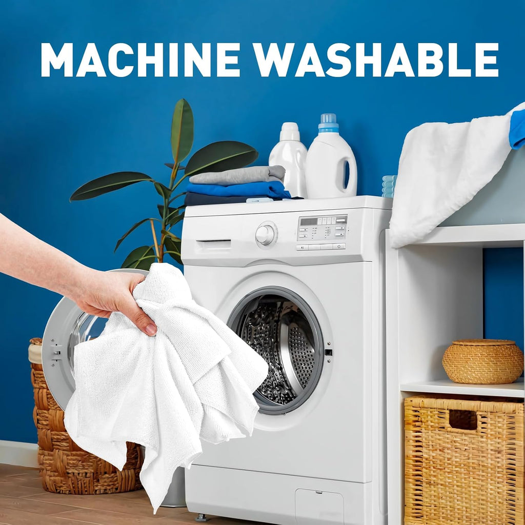 White Microfiber Towels- 150 Pack, Microfiber Cleaning Cloths Bulk, Microfiber Towels for Cars, Cleaning Rags (12x12 inches)