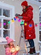 25 Pack Multicolor G40 LED Replacement Bulbs, E12/C7 Candelabra Base Shatterproof LED Globe Edison Bulbs for Christmas String Lights, 2700K Warm White, Frosted