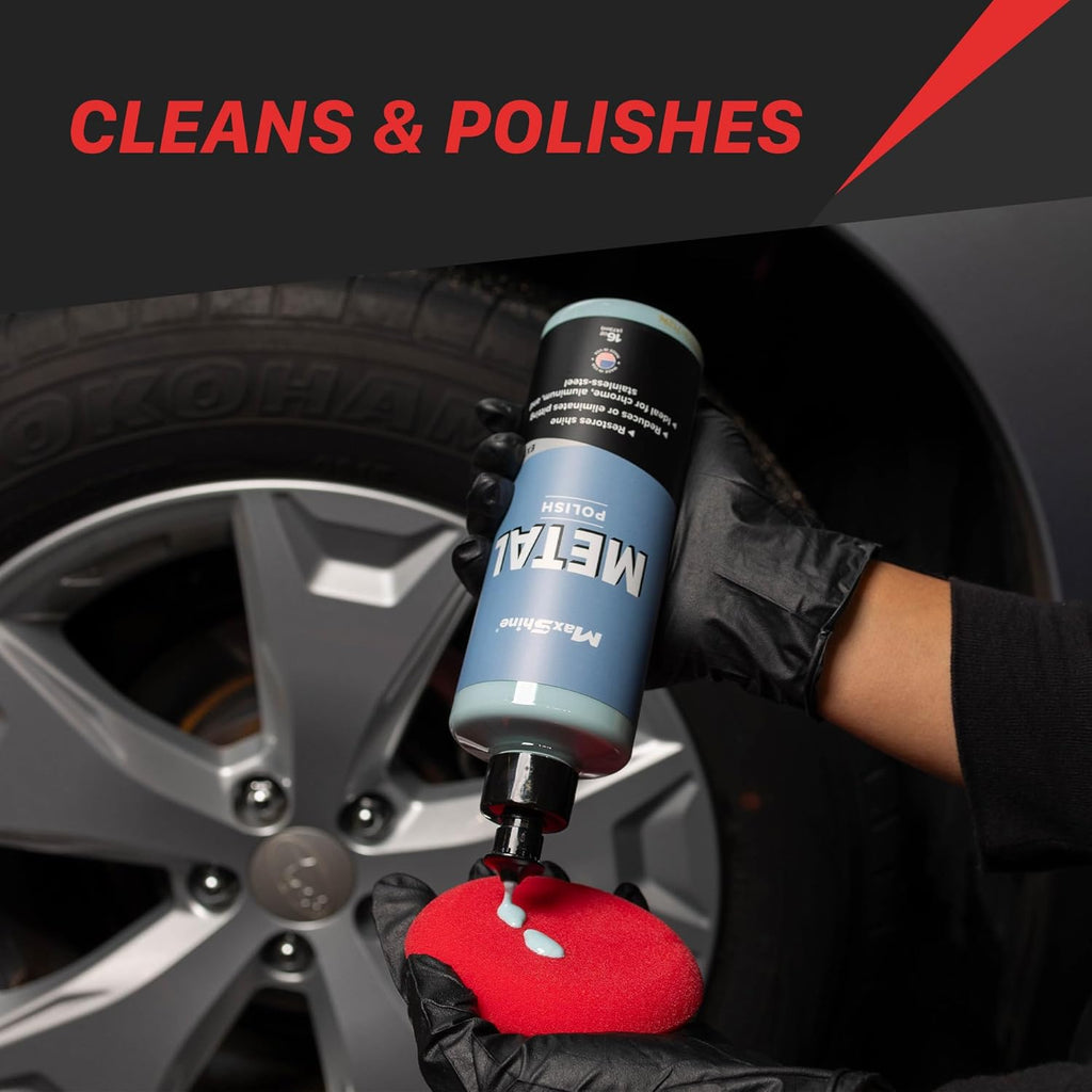 Maxshine 16oz Metal Polish – All-in-One Heavy-Duty Cleaner for Chrome, Aluminum, Stainless Steel & More – Cleans, Polishes & Protects – Ideal for Cars, Trucks, SUVs, RVs & Motorcycles