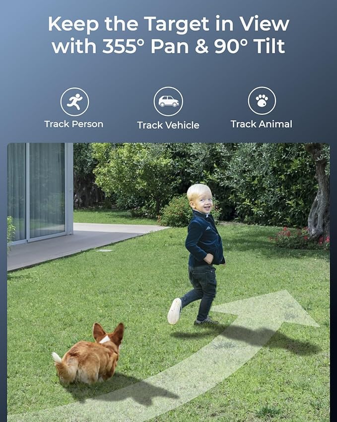 REOLINK 4K PTZ Wi-Fi 6 Security Camera System with Auto-Zoom Tracking, 6X Hybrid Zoom, 360° Coverage, Spotlight Color Night Vision, AI Detection, No Monthly Fees, 2TB HDD NVR with 2X TrackMix WiFi