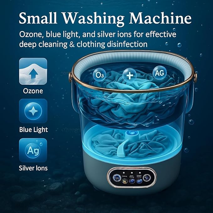 Portable Washing Machine, 17L/4 Gal, Foldable Mini Washing Machine, Mini Portable Washer, Easy To Use, Quiet and User Friendly, Great for Dorms Small Apartments Travelling