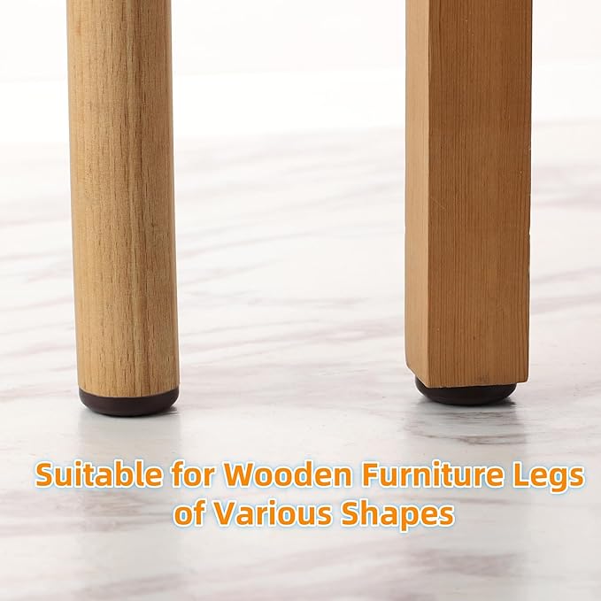 3/4" Screw on Furniture Sliders-Furnigear Heavy Duty PTFE (Teflon) Chair Leg Slides Glides Move Your Furniture Easy & Safely - Best Floor Protector(Brown-40pack)