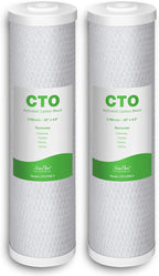 SimPure 20 x 4.5 inch 5 Micron Big Whole House Water Filter | CTO Activated Carbon Filter Replacement Cartridge Coconut shell Charcoal Filter | Matches DB20P, FC25B, CTO20BB (2 Pack)