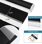 SmartWings Motorized Zebra Shades Work with HomeKit, Alexa, Google Home, 90% Blackout Light Filtering Day Night Sheer Blinds, Privacy Light Control, for Home/Office, Customized, Black