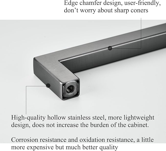 20 Pack Kitchen Cabinet Handles 3-3/4 Inch Hole Center Ancient Grey Square Cabinet Pulls Grey Drawer Handles Cupboard Handles Stainless Steel Cabinet Hardware