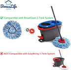 BonusLife 1 Pack Mop Refills and 1 Mop Head Base Part for O-Ceda RinseClean Spin Mop Refill 2-Tank System Only Easy Cleaning Microfiber Replacement