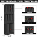 Large Power Tool Organizer Cart with Charging Station 8 Drill Holder Garage Storage Standing Heavy Duty and Stability Storage Rack Utility Tool Shelf (Red)