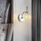 Modern Wall Sconces Set of Two Indoor Lamp Chrome Vintage Glass Light Bathroom Vanity Fixture Wall-Mounted Room Lighting