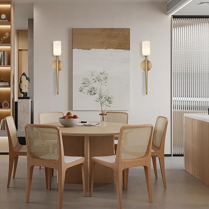 Alabaster Wall Sconce 22in Antique Brass Sconces Wall Lighting, Imported in Spain Natural Alabaster, Bathroom Sconce Gold Sconces Wall Decor, for Living Room Dining Room Hallway Bedside Staircase