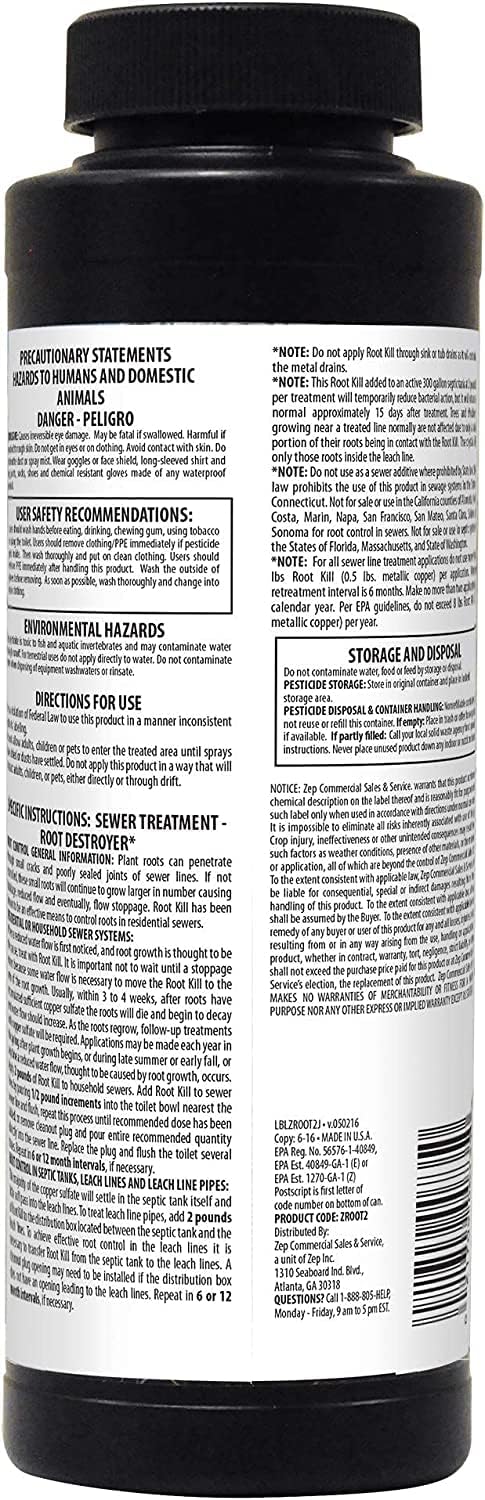 Zep Root Kill - 2 lbs - ZROOT24 - Drain and Septic Care, Professional Strength Formula
