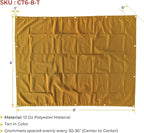 Mytee Products 6' x 8' Tan Canvas Tarp 12oz Heavy Duty Water Resistant