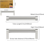 Amerdeco 10 Pack Brushed Satin Nickel Cabinet Pulls 3-3/4 Inch Hole Centers Kitchen Cabinet Handles Hardware Kitchen Handles for Cabinets Handles ZH0064