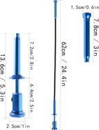 24.4 in Claw Grabber Tool,Bendable Hose Reacher Pickup with LED Light,4 Claw Picking Tool for Garbage Litter Pick Home Sink Drain and Metal Small Items. (Blue)