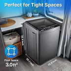 Portable Washing Machines 27 LBS Full Automatic Clothes Washer and Spinner Combo with 10 Program and 8 Water Level, Compact Laundry Wash Spin Dryer for Apartment RV Dorm, Grey
