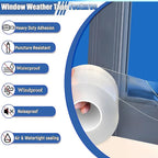 Window Weather Sealing Tape 2 Inch x 33 FT Weather Stripping Residue-Free Clear Window Insulation Caulk Tape for Doors Windows and Shower Glass Gaps Bathroom