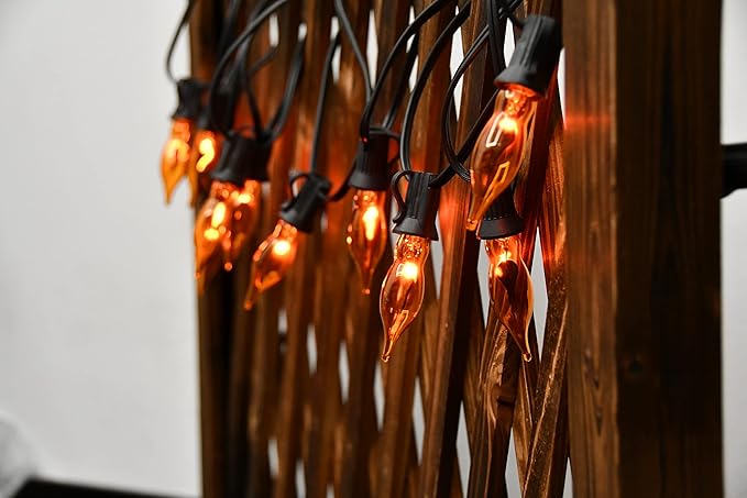 Abeja 12 Pack Flicker Light Bulb, C18 Orange Shaped Bulb, Flickering Lights for Halloween Party Christmas Decor, 1 W 120 V/ E12 Base Flame Candelabra Light Bulbs