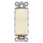 LIDER Minimalist Design Matte Finish Lighted Decorator Switch, Frameless Paddle Light Switch with Locator Light, Grounding Screw, 15A 125V, UL Listed, LS15-1P-LA, Light Almond