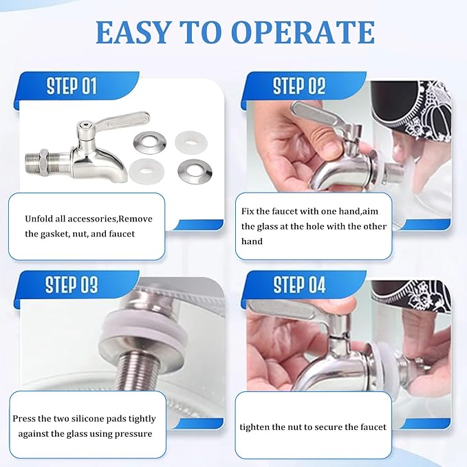 Beverage Dispenser Replacement Spigot,Stainless Steel Faucet for Water Dispenser,Drink Dispenser Replacement Spout