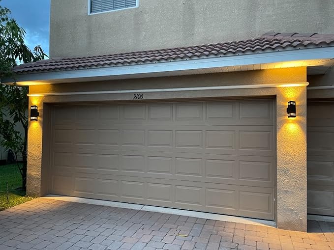 Up Down Lights Outdoor Wall Light, Brown Exterior Dawn to Dusk Outdoor Light Fixture, Porch Lights Wall Mount 2 Pack, IP65 Aluminum Modern Outside Lights for House Front Door, Porch