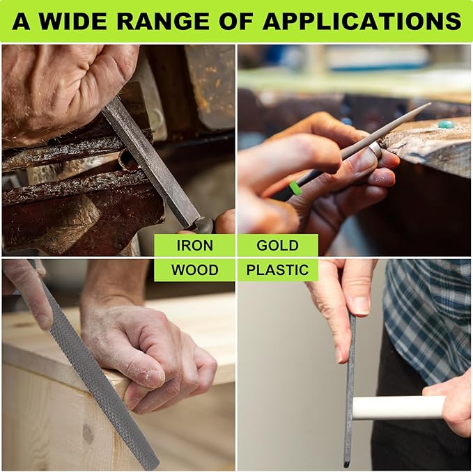 Yougfin 17 pcs File Set, 12 pcs Needle Files and 4 pcs Large Metal Files with Tool bag, Ideal Hand Tool for Woodwork, Metal, Model & Hobby Applications