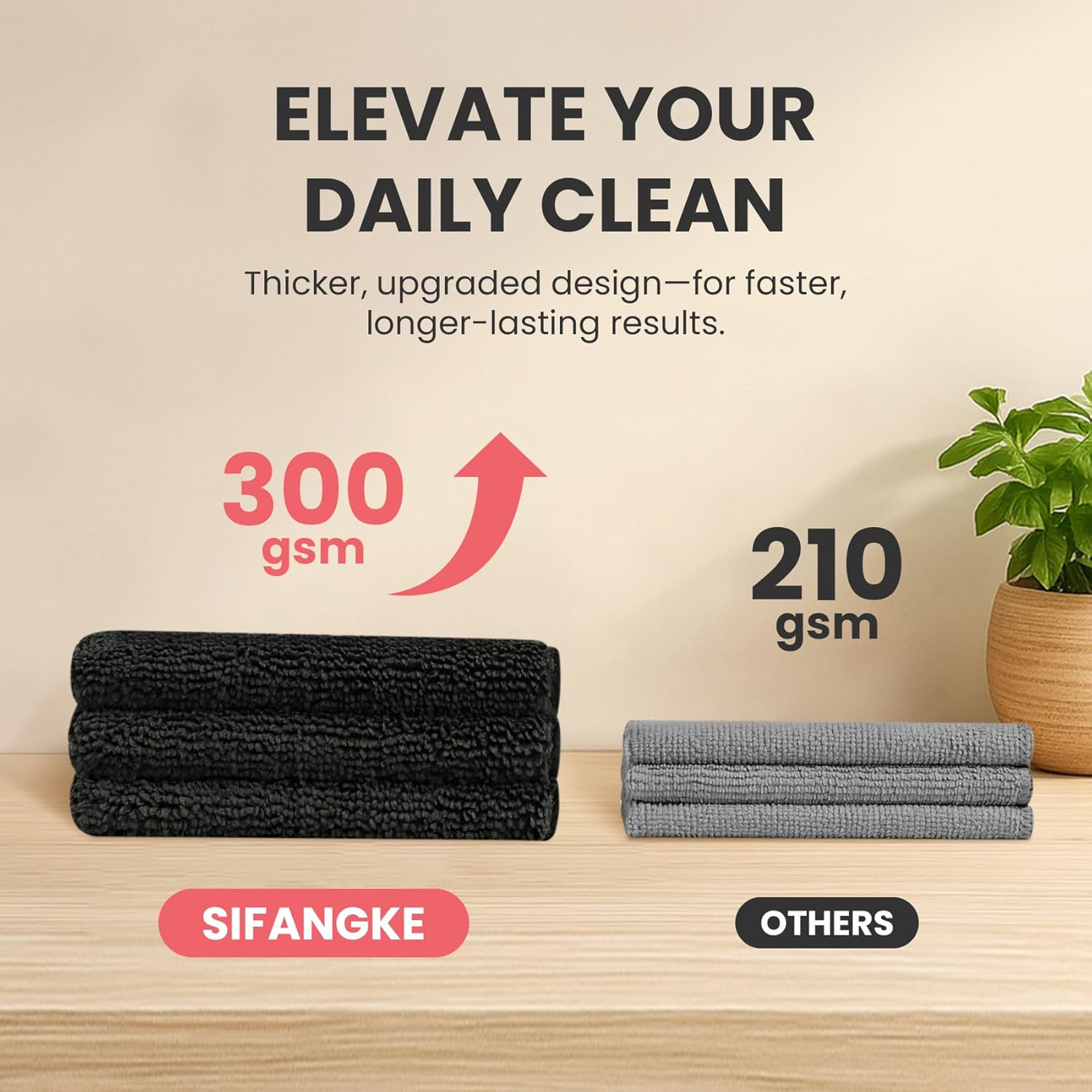 Microfiber Cleaning Cloth, 12 Pack Lint-Free and Highly Absorbent Rags, Black Reusable Microfiber Towels for Car, Kitchen, Bathroom and Household Cleaning Supplies, 11.8"X11.8"