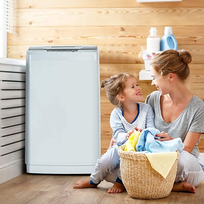 FUTADA Full Automatic Washing Machine, 2 in 1 Portable Laundry Washer, 8.8 Lbs Washer & Dryer Combo w/Built-in Barrel Light, LED Display, Energy Saving Top Load Washer for Camping, Apartment, Dorm