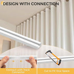 8.1FT Self Adhesive Ceiling Curtain Track No Drill, Curtain Track Ceiling/Wall Mount, Unbendable & Cuttable Track Curtain Rod for RV, Windows, Living Room, Bedroom