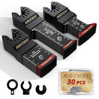 30 Pcs Bi-Metal Oscillating Saw Blades, Professional Curved Edge Multitool Blades for Wood with Nails, Metal, Wood, Oscillating Tool Blades Compatible with Dewalt Milwaukee Bosch Ryobi