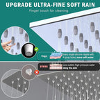 Enga Dual Shower Head Shower System with Body Jets, Wall Mount 10+6" Dual Rain Shower Head with 2 in 1 Handheld Spray for Two People, Shower Faucet Set with Valve Kit, Chrome