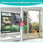 Window Security Bar, 2-in-1 Adjustable 17.9 to 51 Inch Slidingdoor Security Bar Security Bar for Home Pet Children Women Security Balcony Sliding Door Patio Door Security Apartment Window 2pack Black
