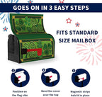 St. Patrick's Day Mailbox Cover - Magnetic, Standard Size, Green Shamrocks & Four Leaf Clover, Waterproof, 21x18 Inch