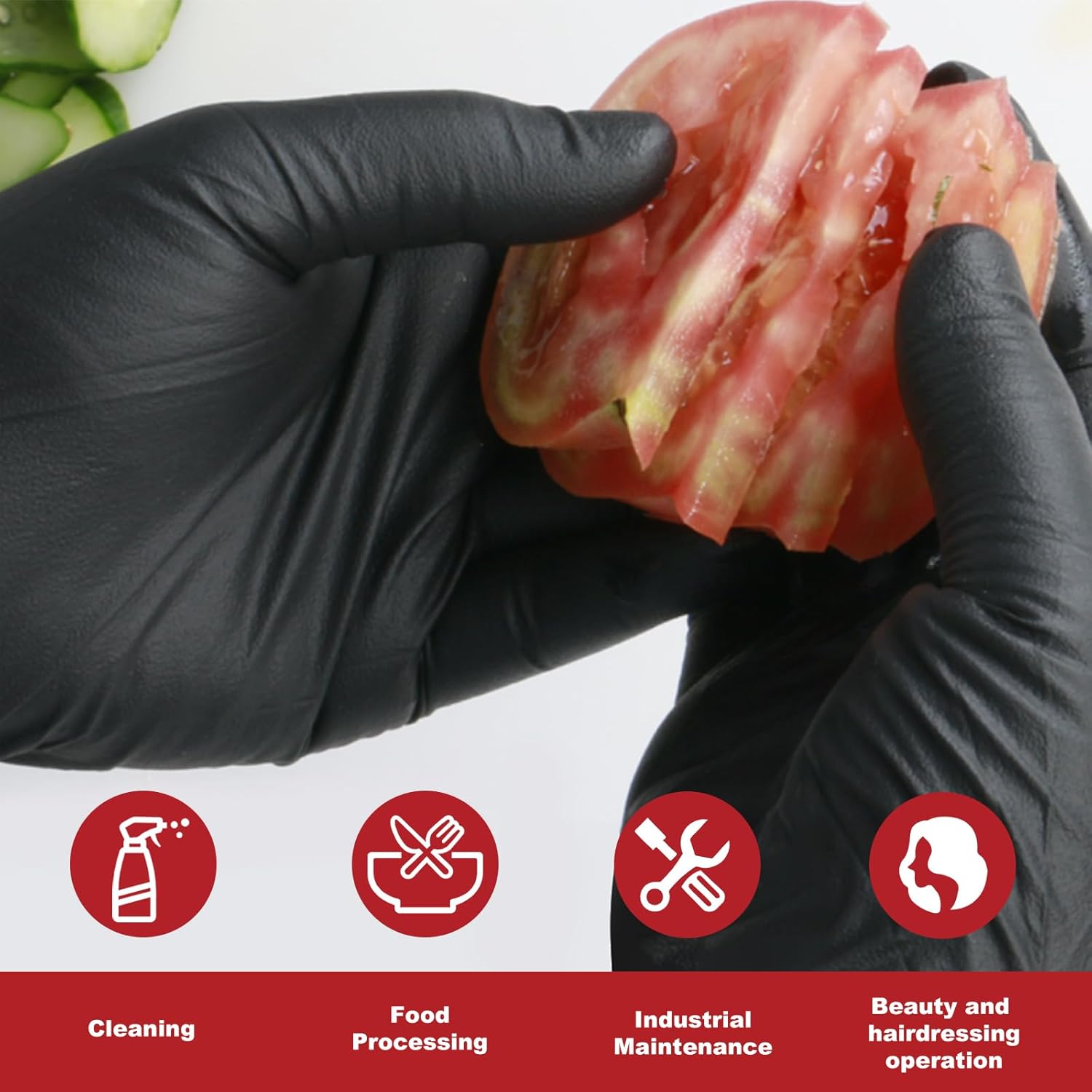 Disposable Gloves Extra Large, Nitrile and Vinyl Blend Material Gloves, Latex Free, 4 Mil,1000 Pc. Food Grade Glove for Cleaning, Food Prep, Hair Dye, Tattoo, Black