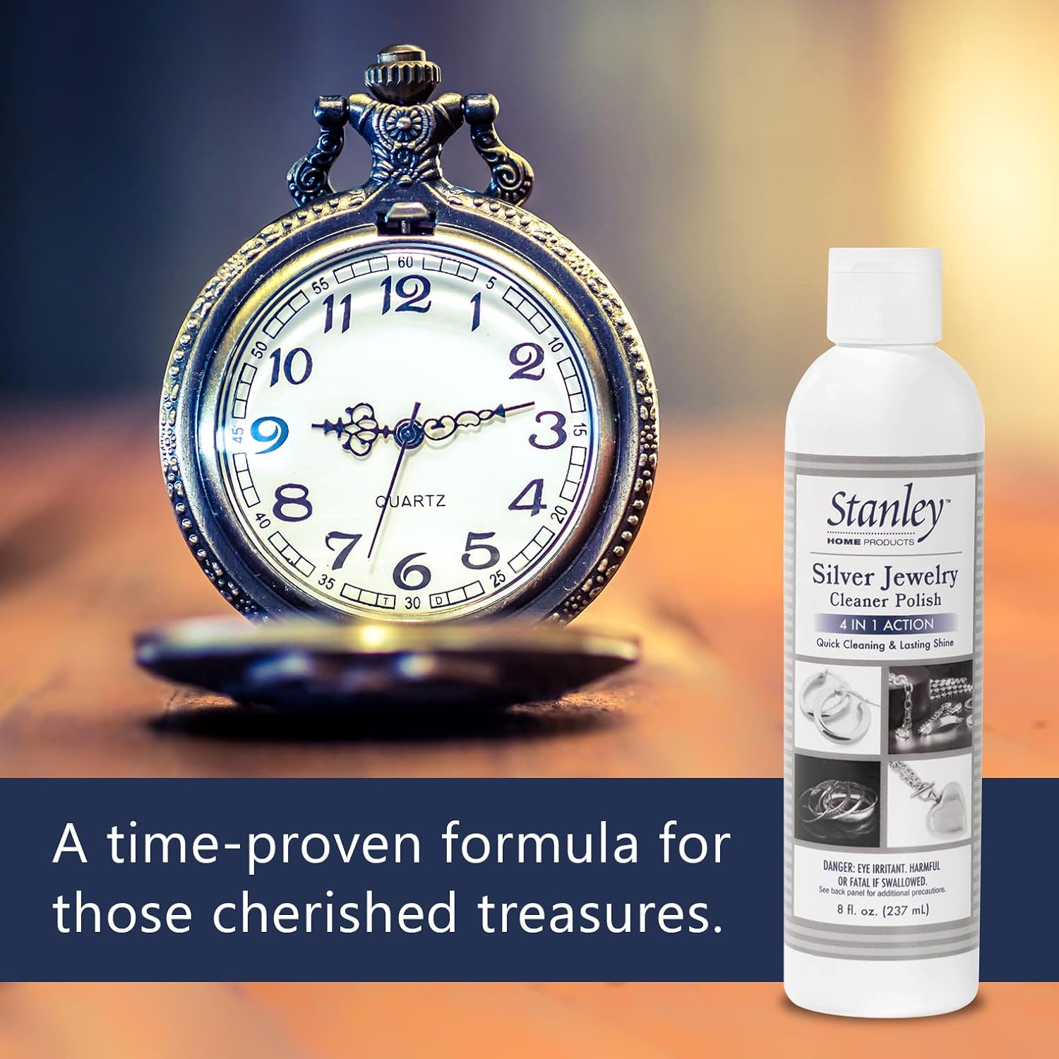STANLEY HOME PRODUCTS Silver Jewelry Cleaner Polish - 4-in-1 Formula Cleans and Protects Silver and Sterling Jewelry and More Helps Prevent Tarnish Plus Long Lasting Shine