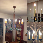 E12 Dimmable LED Bulb 6W Candelabra Bulbs 60 Watt E12 Light Bulbs 2700K Warm White Frosted Chandelier Light Bulbs for Vanity, Bent Tip Small Base Type b Bulbs, 6 Pack