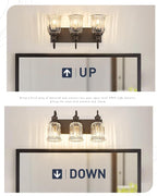 3 Light Bathroom Vanity Light - HWH Bathroom Lights Over Mirror Farmhouse Vanity Sconce Wall Lighting with Bell-Shaped Clear Glass, Oil-Rubbed Bronze Finish, 5HZG106B-3W ORB