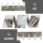 5-Light Bathroom Light Fixtures, Modern Led Vanity Lights 40W 6000K (Non-dimmable) Brushed Nickel Vanity Lights Bathroom Fixture. for Bathroom, Bedroom, Living Room…