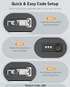 Uniclife Large Mailbox, Wall Mount Mailboxes for Outside, Mail Boxes with Combination Lock, Security Locking Key Drop Box for House School Office and Outdoor, Black