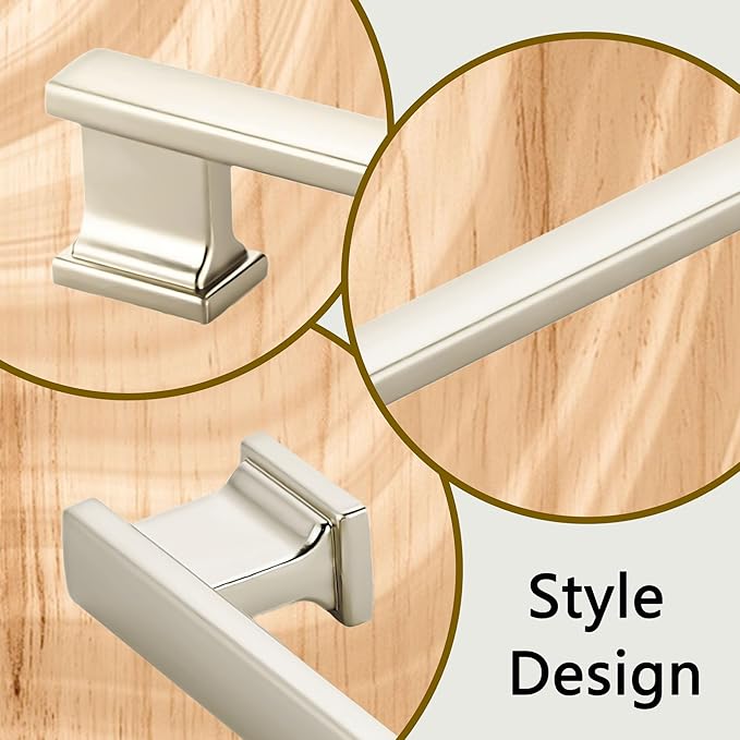 6 Pack 8-1/2 Inch Length|7-1/2 inch(192mm) Hole Center Brushed Satin Nickel Kitchen Cabinet Handles, Cabinet Pulls Kitchen Cabinet Hardware, Cupboard Pulls, Drawer Handles