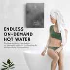 Airthereal Electric Tankless Water Heater 18kW, 240Volts - Endless On-Demand Hot Water - Self Modulates to Save Energy Use - Small Enough to Install Anywhere - for 2 Showers, Evening Tide series