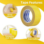 Heavy Duty Double Sided Mounting Tape, 1.8inx33FT, Clear Mesh Grip, Extra Strong Adhesive for Carpets, Wall Mounting, Picture Hanging and DIY Projects,Hand Tearable,Weatherproof