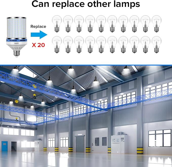 HJFF 2 Pack Led Light Bulb 700W Equivalent 11000 Lumen 6000K Led Corn Light Bulb E26/E27 Medium Base 70W led Bulb for Outdoor Indoor Led Corn Bulb Area Garage Warehouse Workshop Street Backyard